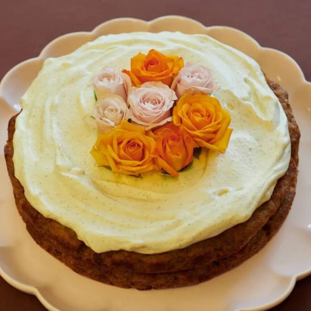 Banana, Honey, Apricot Cake with Honey Whipped Cream
