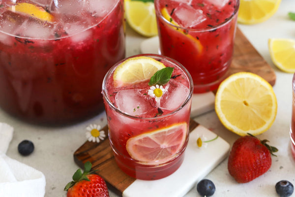 Honey-Sweetened Limeade with Strawberries and Basil