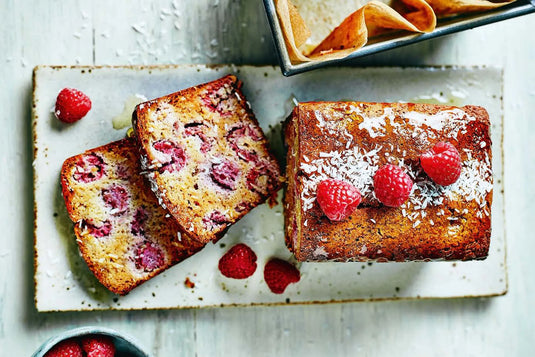 Coconut, Banana and Raspberry Bread