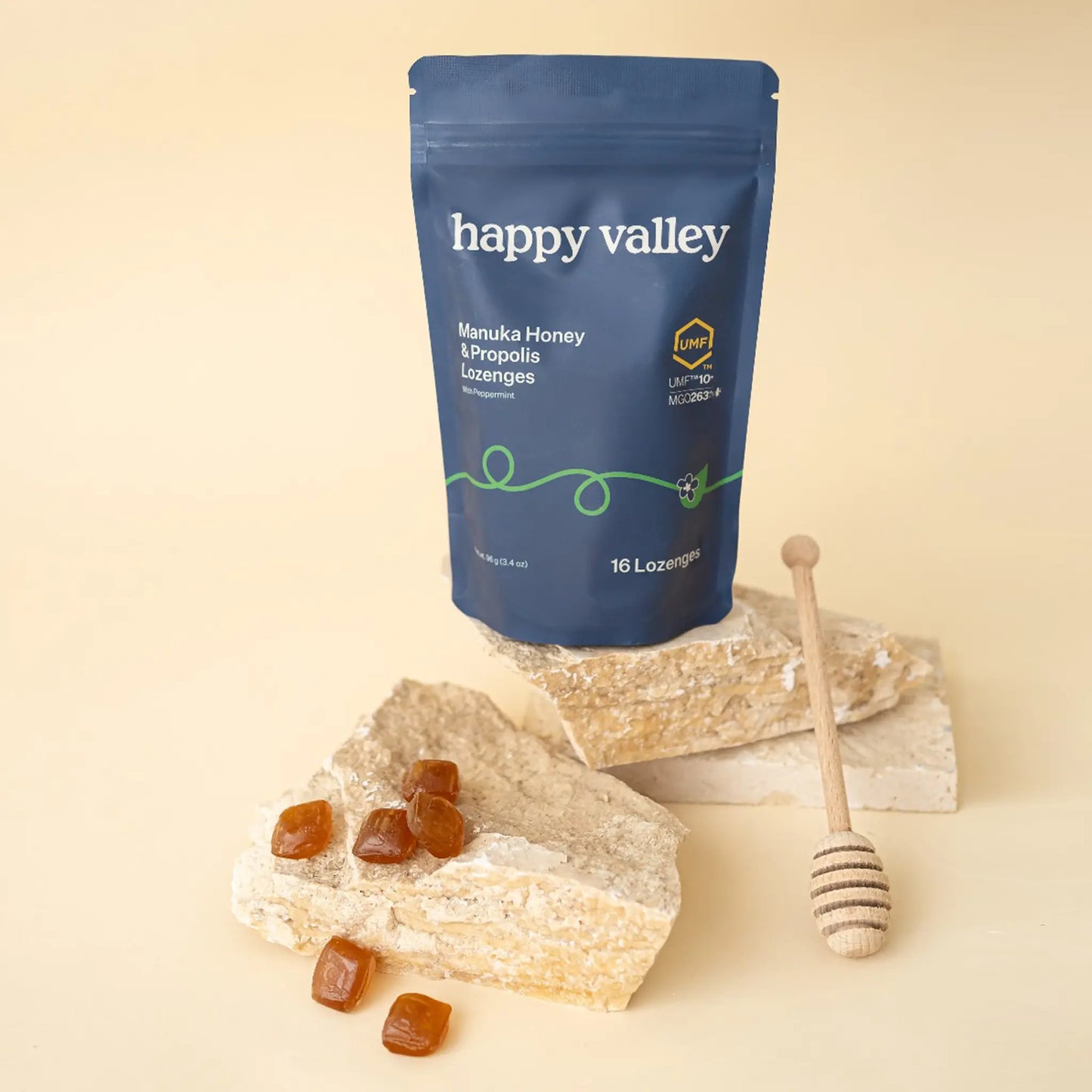 Manuka Honey & Propolis with Peppermint Lozenges Happy Valley