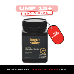 UMF 15+ Manuka Honey 3x500g + Free UMF 10+ 250g