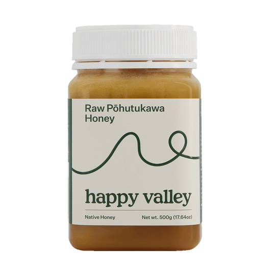 500g Native Pohutukawa Honey Happy Valley Creamy with a hint of sea salt 